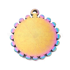 Impostazioni per cabochon pendenti in acciaio inossidabile 304 con placcatura sotto vuoto in PVD&nbsp;STAS-P288-19M