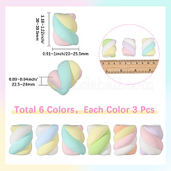 18 Stück 6 Farben Kunstharz-Marshmallow-Modell&nbsp;DIY-SC0030-90