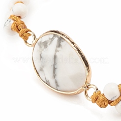 Braccialetto di perline intrecciate in howlite naturale e sintetica a goccia&nbsp;BJEW-JB08116-04