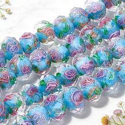 1 rang de perles artisanales en verre filé doré&nbsp;LAMP-PA0001-76A