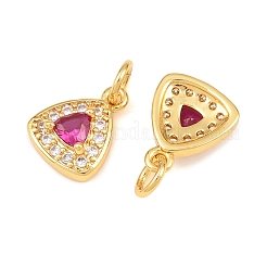 Micro pavé de latón encantos de circonita cúbica rojo violeta medio&nbsp;CU-CBAB3AD-07G-02