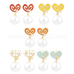 Valentinstag-Ohrstecker aus Messing mit klaren Zirkonia&nbsp;EJEW-Z164-07G