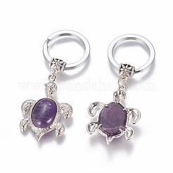 Porte-clés en pierre mélangée naturelle / synthétique&nbsp;KEYC-P040-G