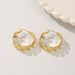 Creolen aus 201 Edelstahl mit unregelmäßigen Blättern&nbsp;JJ2529