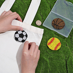 3 pieza de accesorios de adorno de tela de fieltro con temática deportiva de 3 estilos&nbsp;DIY-PH0038-34