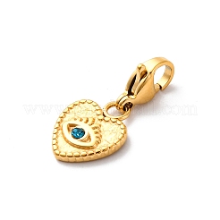 Colgante de corazón de acero inoxidable 304 con rhinestone&nbsp;STAS-I331-14G-A