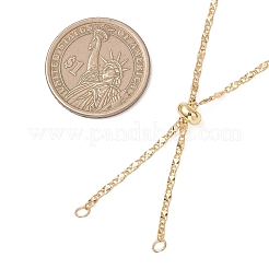 Collana scorrevole con catena a maglie ovali testurizzate in ottone da 1.5 mm&nbsp;AJEW-JB01545-02