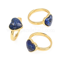 Anillos de lapislázuli natural con detalles de latón.&nbsp;G-H353-03G-02