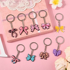 9 porte-clés nœud papillon en plastique PVC&nbsp;KEYC-YW0001-24