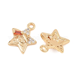 Pendentifs avec zircon cubiques à micro-pavés en laiton&nbsp;KK-L261-16G-01