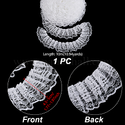 Rubans plissés en dentelle de polyester&nbsp;SRIB-WH0011-468B