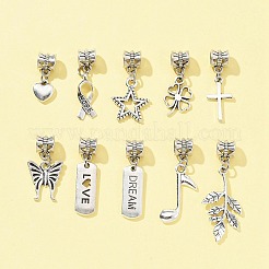 10 pièces 10 styles alliage de style tibétain breloques européennes&nbsp;PALLOY-FZ00003