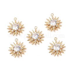 Pendenti in zirconi cubici trasparenti in micro pavè di ottone&nbsp;KK-E068-VF268