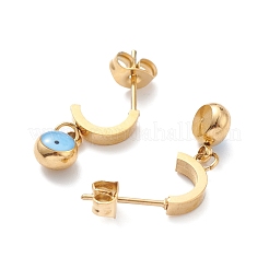 3 par de aretes colgantes de ojo malvado de esmalte de 3 estilos&nbsp;EJEW-B020-20G
