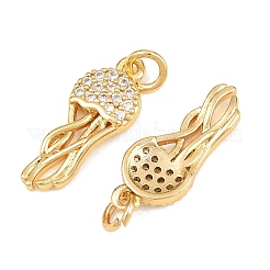 Pendenti in zirconi cubici trasparenti in micro pavè di ottone&nbsp;KK-Q085-03C-G01