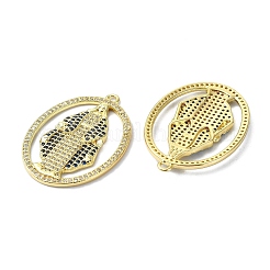 Porte micro ouvrent pendentifs zircone cubique en laiton de placage&nbsp;KK-R157-14E-G