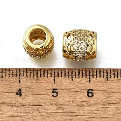 Messing Micro Pave klare Zirkonia europäische Perlen&nbsp;ZIRC-I070-002G