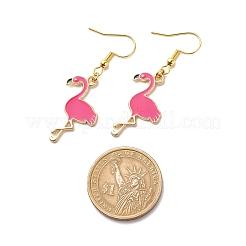 Tiefrosa Emaille-Flamingo-Ohrringe&nbsp;EJEW-JE04969