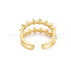 Anello a polsino aperto triangolare con zirconi&nbsp;RJEW-S049-004G