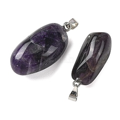 Colgantes de piedra de amatista natural pulida&nbsp;GG-K002-06G