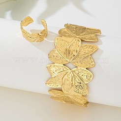 Manschettenarmband- und Manschettenring-Sets aus Blumenlegierung&nbsp;FS-WGC74E4-01