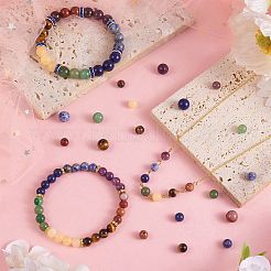 140pcs 7 perles de pierres précieuses naturelles de style&nbsp;G-SZ0002-06