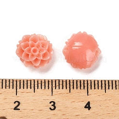 Perles roses de fleur de 3D en corail synthétique&nbsp;CORA-L046-A02