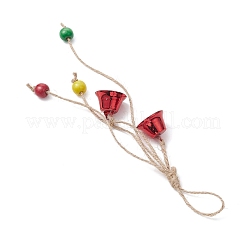 3 pendentif décoratif en forme de cloche de Noël en fer&nbsp;HJEW-JM03760