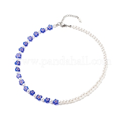 Perle d'imitation en plastique et perles de verre millefiori bracelet collier&nbsp;SJEW-JS01239