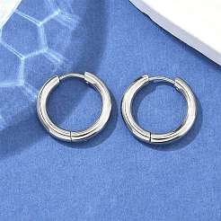 Pendientes de aro huggie de acero inoxidable 304 resistentes al deslustre&nbsp;EJEW-F111-20mm-P