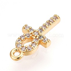 Messing micro pave klar zirkonia charme&nbsp;KK-T075-08G