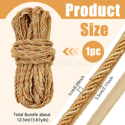 Garniture de cordon à lèvres torsadée en polyester de 12.5 m&nbsp;OCOR-WH0105-005D