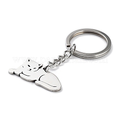 Porte-clés pendentif en acier inoxydable 304 anti-ternissement en forme d'animal&nbsp;KEYC-P017-A02