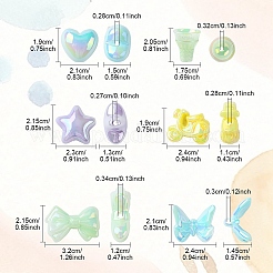 60 pièces 6 styles de perles acryliques plaquées uv&nbsp;MACR-YW0003-71