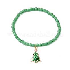 4 stücke 4 stile weihnachten runde glas samen perlen stretch armband sets&nbsp;BJEW-JB10805