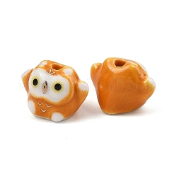 Adorables perles de porcelaine miniatures en forme de hibou peintes à la main&nbsp;LS-PORC-F014-01D