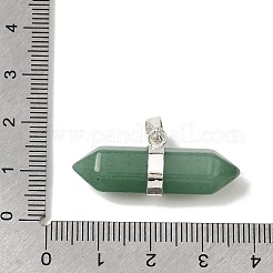 Natürlicher grüner Aventurin-Anhänger mit zwei Endstücken&nbsp;G-NH0001-15P-04