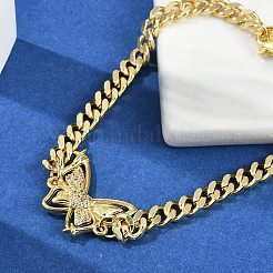 Micro ottone spianare Braccialetti di collegamento zirconi&nbsp;BJEW-M050-04G-03