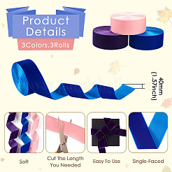 Rubans velours simple face 3 couleurs&nbsp;SRIB-TA0001-09