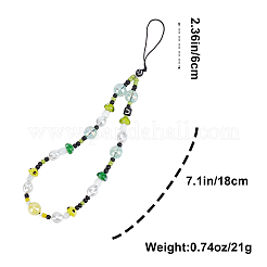 Correa para la muñeca con cordón para teléfono móvil con cuentas de resina&nbsp;HJEW-WH0069-05