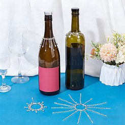 4 pz 4 stili strass di vetro con perline di plastica nappa ciondoli per bicchieri da vino&nbsp;AJEW-OC00049