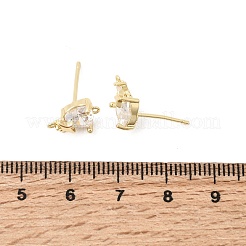 Risultati di orecchini a bottone in ottone micro pavé di zirconi chiari&nbsp;KK-B179-05G