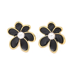 Boucles d'oreilles à tige en acier inoxydable 304 en forme de fleur&nbsp;EJEW-C142-02G-01