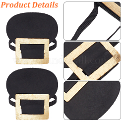 2 paire de couvre-chaussures en cuir PU avec sangle élastique en polyester&nbsp;AJEW-CY0002-59