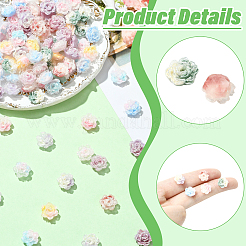 100 pz. 9 cabochon di fiori in plastica bicolore&nbsp;MRMJ-CJ0001-34