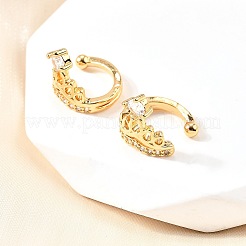 Orecchini a polsino in zircone chiaro con micro pavè di ottone&nbsp;EJEW-F370-09G