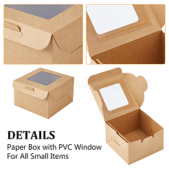 Quadratische Geschenkboxen aus Kraftpapier zur Aufbewahrung&nbsp;CON-WH0095-81A-01