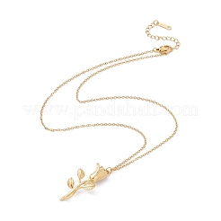 Halskette mit Rose des Lebens-Anhängers&nbsp;NJEW-G074-19G