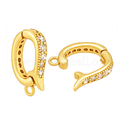 2 Stück Sterlingsilber Micro Pave klare Zirkonia Faltverschlüsse&nbsp;STER-PH0004-68G