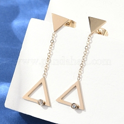 Pendientes de acero inoxidable 304 con rhinestone&nbsp;EJEW-Z089-17G